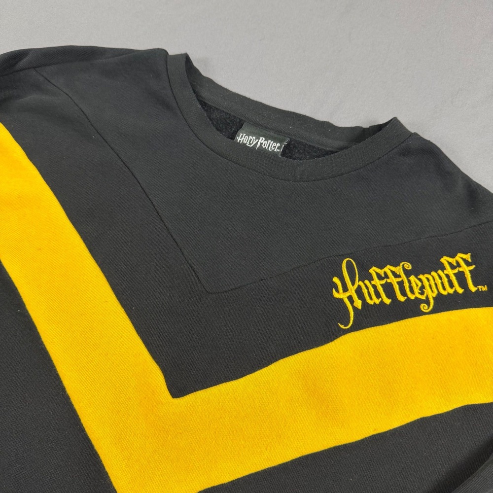 Harry Potter Hufflepuff‎ Sweatshirt Mens Medium Black Yellow Colorblock Pullover